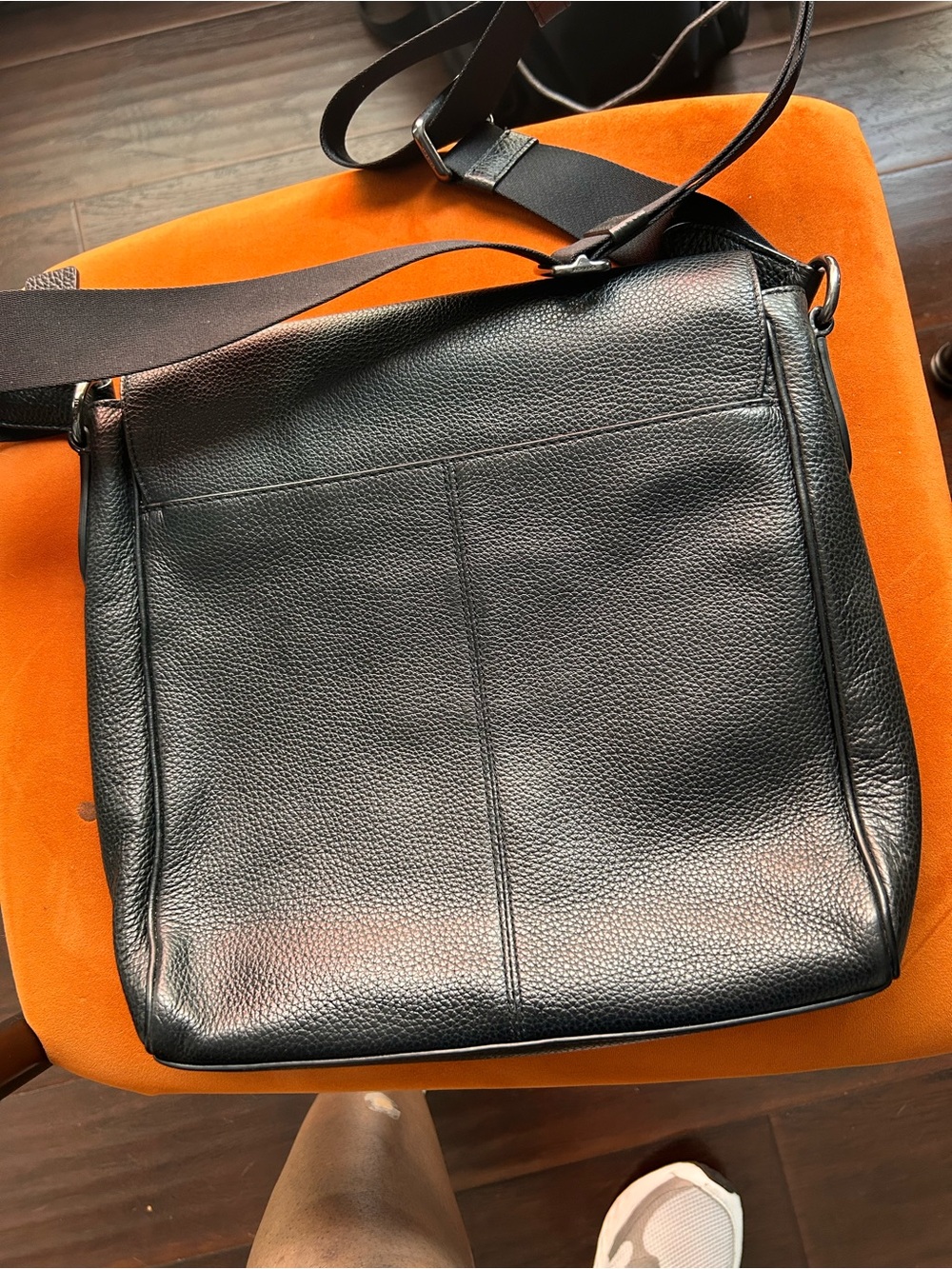 Coach Black Pebbled Leather Messenger Bag - Picture 3 of 3